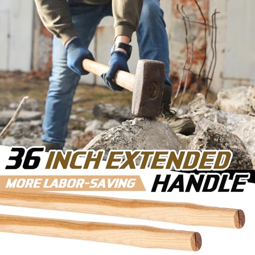Yalikop 1 Sets 36" Replacement Hickory Sledge Hammer Handles Kit