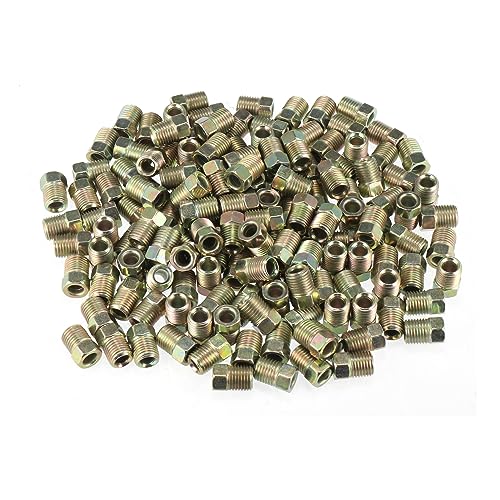 X AUTOHAUX 150pcs 3/8"-24 Threads Brake Line Nut Fittings for 3/16"