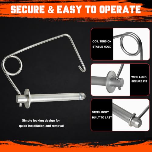 5/8" Locking Trailer Hitch Pin for Standard Receivers & Couplers, 4-Pack