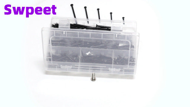 Swpeet 300Pcs 5 Sizes 3/4" 1-1/4" 1-3/5" 2" 2-3/8" Black Hardware Nails Assortment Kit，Steel Nail, Galvanized Nails, Small Nails, Finishing Nails, Wall Nails, Wood Nails, Nails for Concrete Brick