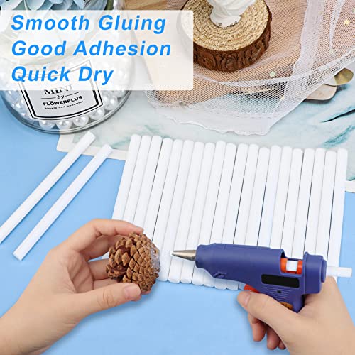 Manarty 24 PCS 8" Long x 0.43" Dia Color Hot Glue Sticks Full Size and 48 PCS 0.27" Dia x 4" Long Mini White Hot Glue Sticks