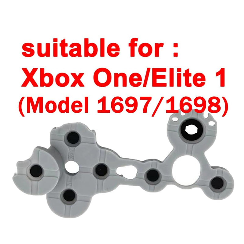 1 Set Silicone Conductive Rubber Pads Replacement for Xbox One/Xbox Elite 1 Controller(Model 1697/1698) Parts for Adhesive Button Changing Keypad Repair Replacement Part Tool Kit(One) XboxOne-RubberPads-1set