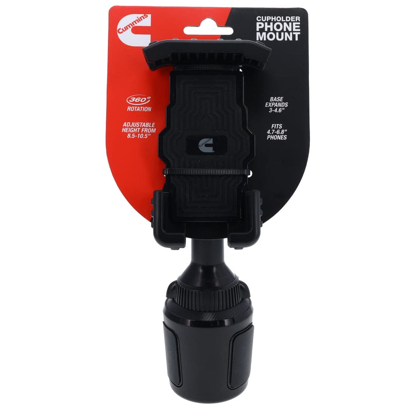 Cummins Cup Phone Holder for Car or Truck CMNCHPH - Adjustable Phone Mount for Cell Phone Car Phone Holder - Black