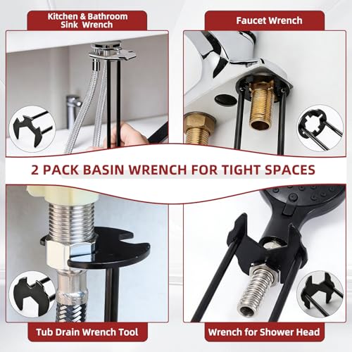 GPANDAG 7PCS Plumbing Tool Sink Wrench for Tight Space