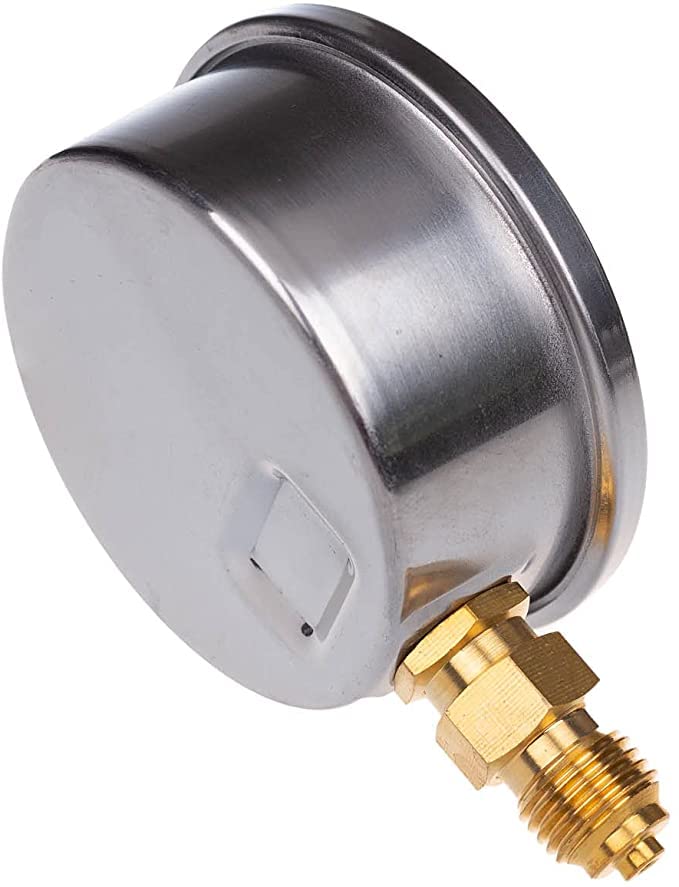 Glycerine Pressure Gauge with Radial Connection, IP65 Stainless Steel 63 mm with Lower Connection, 1/4 Glycerine (0-4 bar) 0-4