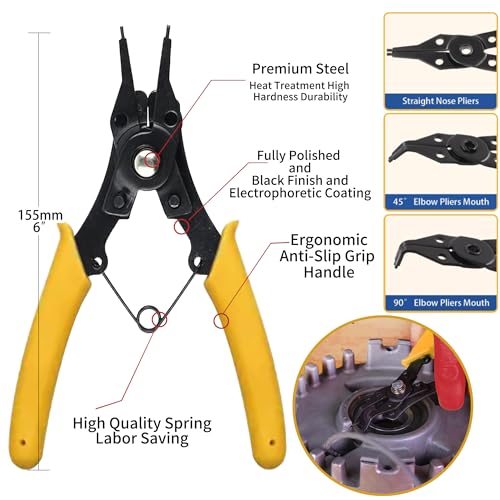 225-Piece 304 Stainless Steel External C-Clip Set+ Snap Ring Pliers),455-Piece Carbon Steel External C-Clip Set,15 Sizes(M3 - M25)