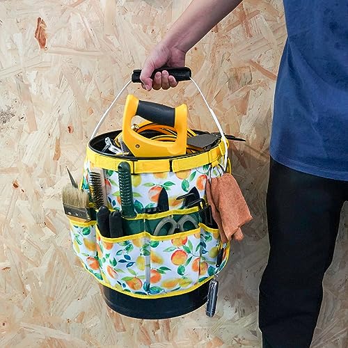 MELOTOUGH Bucket Caddy Organizer Bucket Tool Organizer for Garden Tools, Mini Kneeling Pad with Carabiner Clip, Portable 1 Inch Thick NBR Foam Kneeling Pads for Work Construction, Mechanics, Plumbers