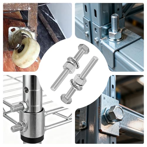 10PCS 3/8-16" x 4" 304 Stainless Steel Fully Threads Bolt, Hex Head Bolts with Nut Spacer and Spanner