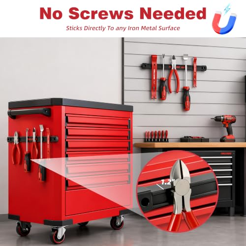 TOOLEAGUE 17" Double Sided Magnetic Tool Holder, Magnetic Tool Bar, 110LB 17"（2Pcs)