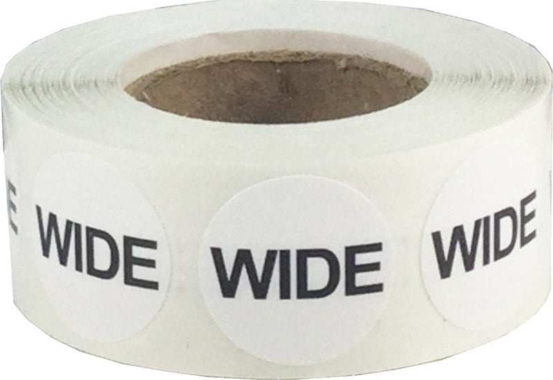 Shoe Size Wide White Stickers for Retail Clothing 0.75 Inch 500 Total Adhesive Labels