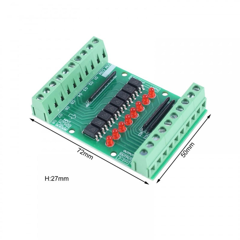 Optocoupler isolation module, DC 3.3V 5V 8 channel optocoupler isolation module, PNP NPN low-high level output signal converter