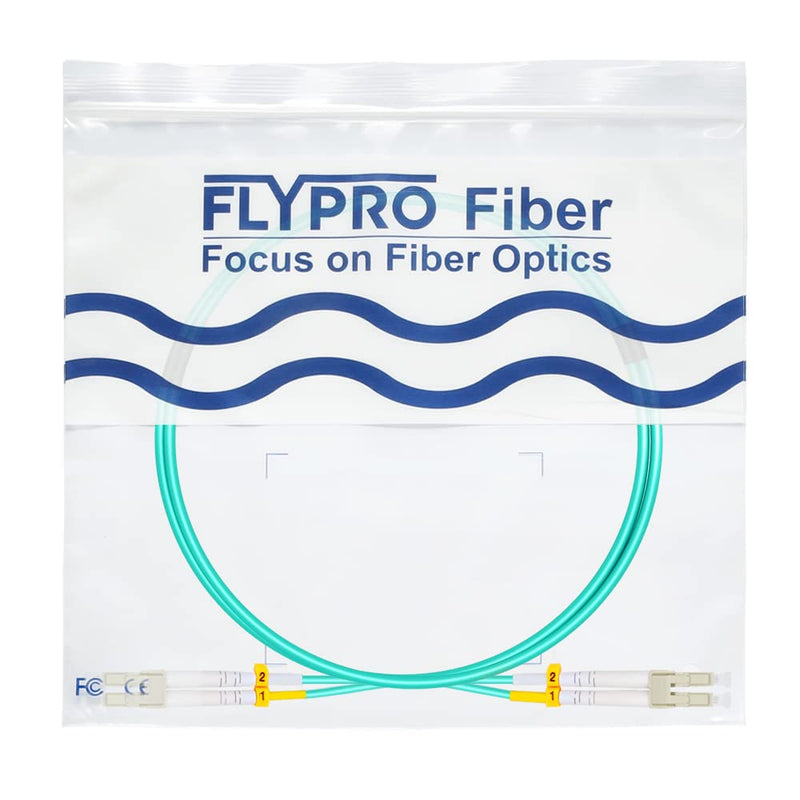 FLYPROFiber- LC to LC Fiber Patch Cable OM3 2M/7ft, Length Options: 0.2m-200m, 10GB/40GB Multimode Duplex 50/125um Fiber Optic Cable Cord LSZH-2Meter(7ft), 4pack 2m (7ft) 4