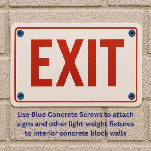 CONFAST 1/4" x 3-3/4" Blue Flat Phillips Concrete Screw Anchor 1/4" x 3-3/4"