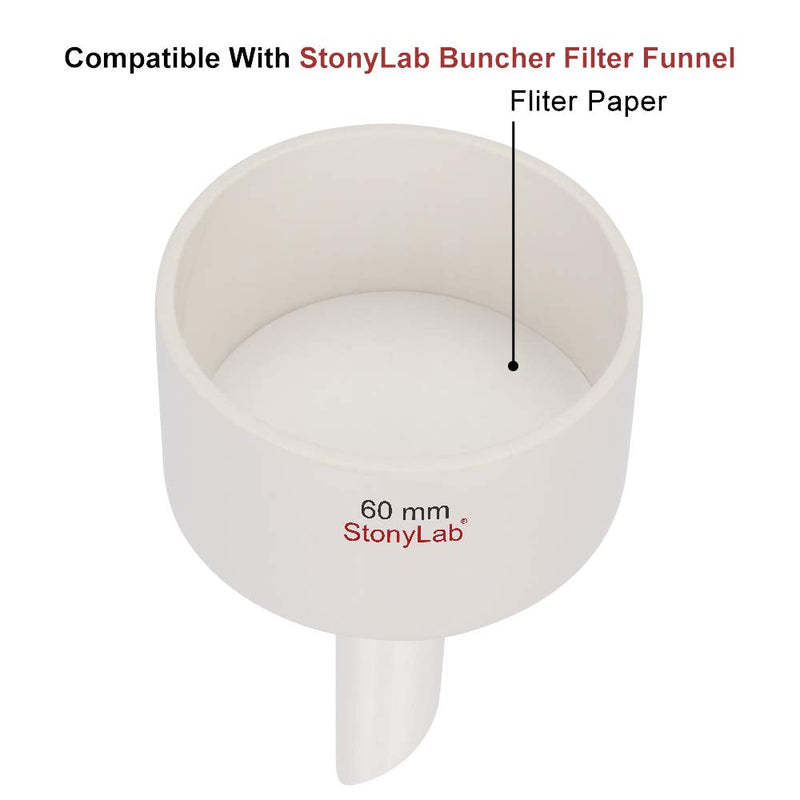 stonylab Quality Filter Paper, Round, Cellulose Filter Paper with 56 mm Diameter and a Filtration Speed of 20 Microns, Pack of 100 White