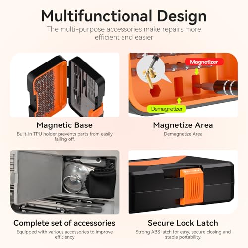 Precision Screwdriver Set, 166 in 1 Mini Screwdriver Set Tool Orange
