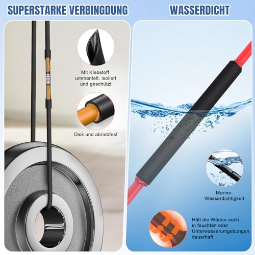 Heat Shrink Tube with Adhesive 4:1 Diameter 8 mm and 4 m Length Waterproof | Heat Shrink Tubing Waterproof Insulation Heat Shrink Tubing for Cable Insulation Marking Cable Bundling Repairs 8mmx4m