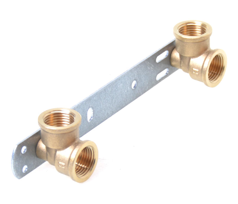 Aqbau® mounting unit mounting plate wall disc for bathroom fittings water drinking water heating brass metal 1/2"x1/2" 150mm 1/2"x1/2" - 150mm