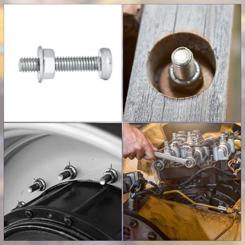 uxcell M10x1.5mm Flange Nylon Insert Lock Nuts 50Pcs 304 Stainless Steel M10-1.5 50