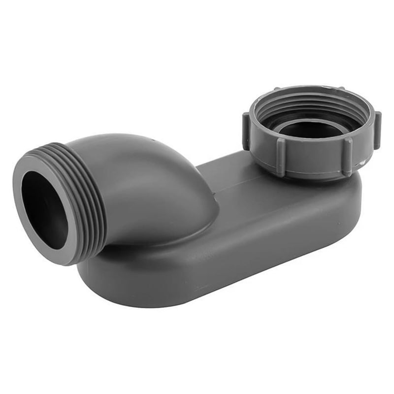 Flat 1.5 Inch P-Angle, Flexible Tub Shower Drain Grey Stand Up Tub Drain Set Ultra Thin Drain System for Bathroom Shower Trays (41.9 x 8.1 x 7.3 cm)