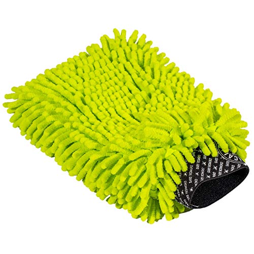 Bucket Boss Auto Boss Wash Boss Organizer for a 5 Gallon Bucket, with Fast-Drying, Exterior Mesh Pockets & Chemical Guys Chenille Premium Scratch-Free Microfiber Wash Mitt, MIC493, Lime Green