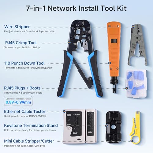 Cable Matters 7-in-1 Network Tool Kit with RJ45 Crimping Tool