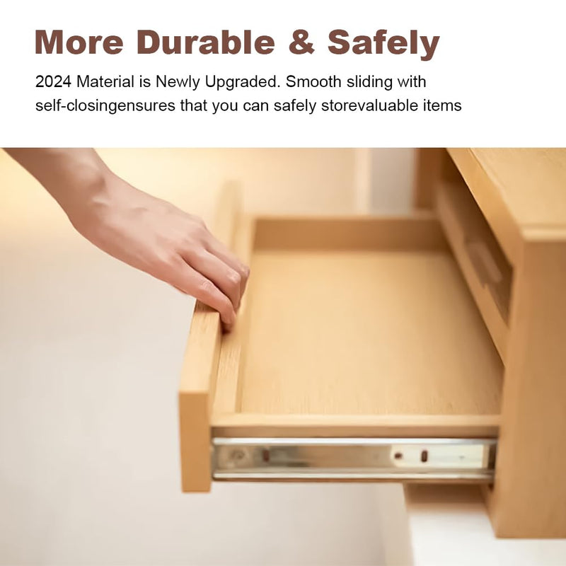 Drawer Slides Center Track for Kenlin Rite-Trak II Rails Kit, 15 Inch Drawer Metal Slides with Stop & Roller, Replacement for Dresser Nightstand Wardrobe Cabinet Drawer Tracks and Rails Kits (2 Pack) 2 Pack 13.7 Inch & 15.35 Inch