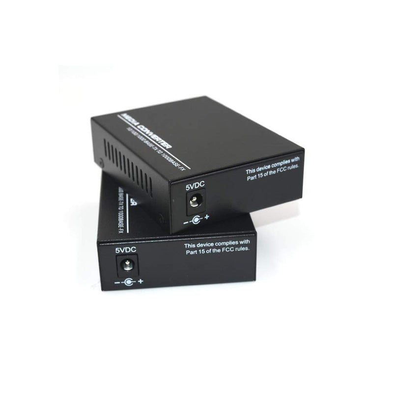Gigabit Ethernet Fiber Media Converter SC, A Pair of 10/100/1000M RJ45 to 1000M Bi-Directional Single-Mode Fiber up to 20Km(12.4mi) SM 20Km, SC, Single Core