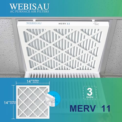 14x14x1 MERV 11 Air Filter 4-Pack for HVAC Furnace 14x14x1-4Pack