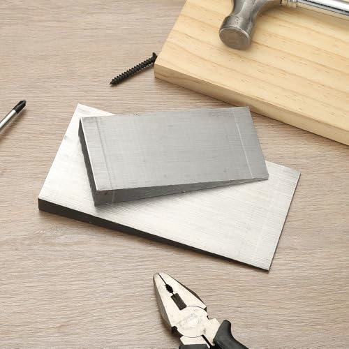 PATIKIL 2 Pcs Metal Wedge, 4.8x2.4x0.8 Inch Carbon Steel Wedge Shims Triangle Flange Beveled Washers Strong Durable for Pipe Fitting Welding Tool Factory Lathe Machine Tool, Silver Tone 4.8x2.4x0.8" (LxWxT)