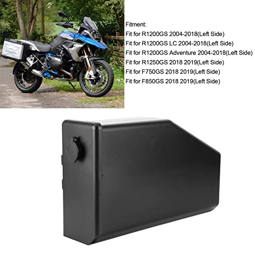 Aramox Motorcycle Tool Box, Black ABS Storage Container for R1200GS, R1250GS, F750GS, F850GS, Left Side Mount Accessory