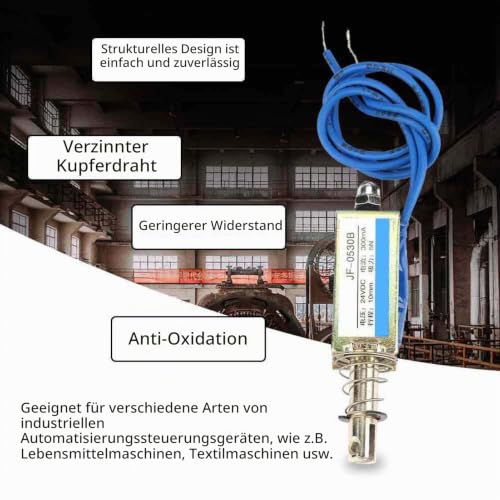 Solenoid 24V, Electromagnet Pull 24V, JF-0530B DC 6V 12V 24V Push-Pull Type Frame DC Magnet Electromagnet 300mA 10mm (24V)