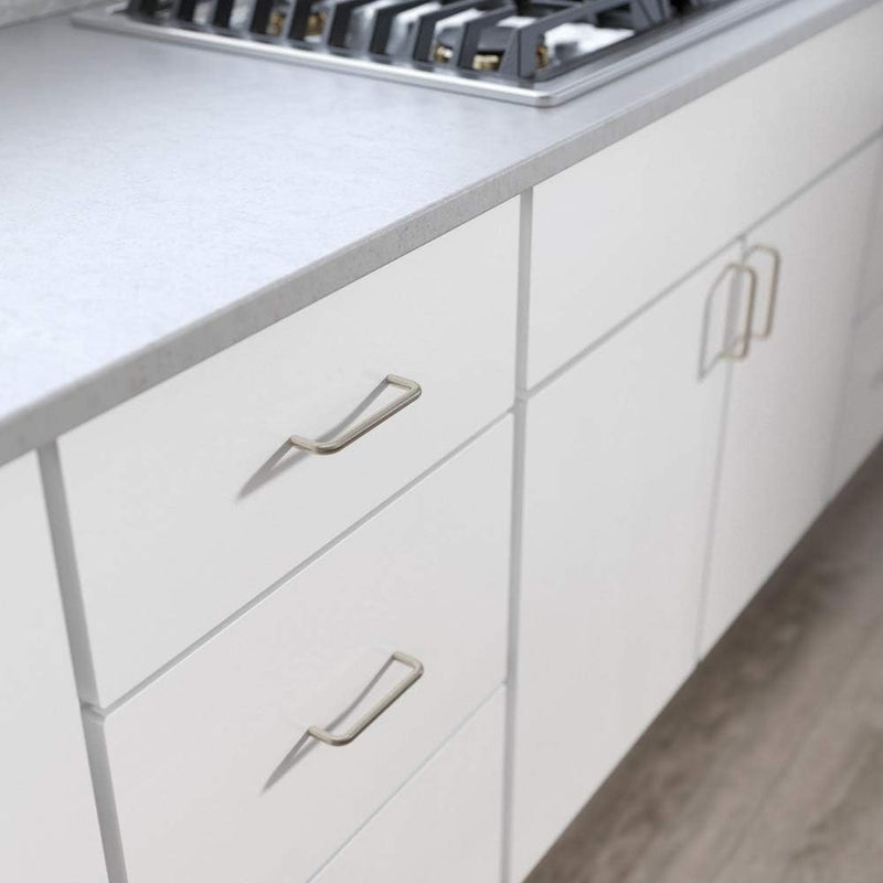 Silverline P5101/ P5102/ P5103 Solid Wire Pulls Ultra-Minimal Cabinet Handles for Cupboard Drawer Pulls (10, Satin Nickel, Centers 3-15/16" (100mm)) Centers 3-15/16" (100mm) 10