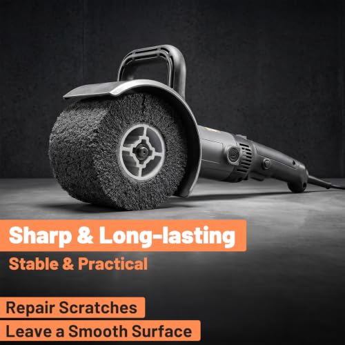 2 Pcs 60 Grit Polishing Drum, 4.7 x 4 Inches Abrasive Wire Drum for Paint Rust Removal, Burnishing Wheel Tool for Metal Wood Plastic Surface Conditioning, Polishing Stripping Tool