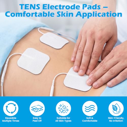 Pack of 20 Electrode Pads, 5 x 5 cm Reusable Self-Adhesive Electrode | For TENS device and EMS trainer, improved self-adhesive performance and non-irritating design