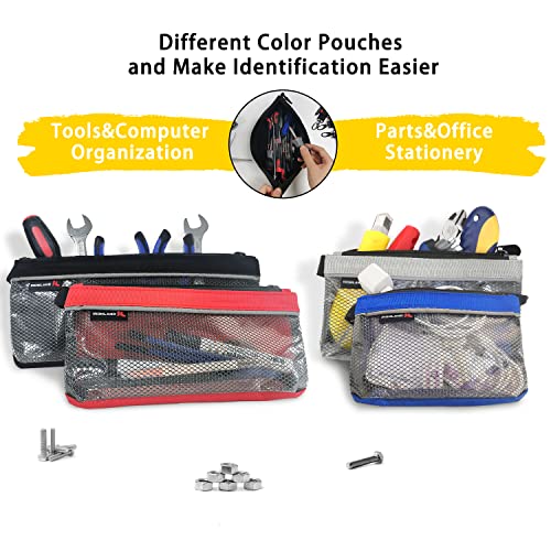 4 Pack Combo Waterproof Small Tool Bags and 4 Pack 12inch*5.5inch Small Tool Pouches with Zipper