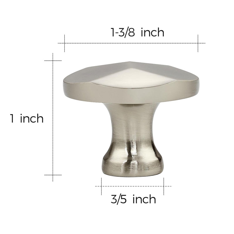 Ravinte 15 Pack Brushed Nickel Round Cabinet Hardware Knobs,Solid Zinc Alloy Single Hole Drawer Pulls Dresser Knobs for Kitchen,Bathroom Furniture