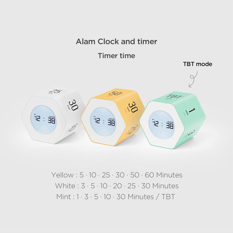 Mooas Multi-Hexagon Clock Cube, Digital Clock, Pomodoro Timer with Backlight 12/24H Count up & Countdown, Flip Timer, Various Time Presets - Ideal for Classroom, Gym, Office (Yellow) Yellow