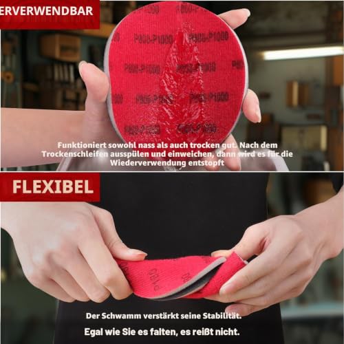 Sanding Pads 80-3000 Grit 125 mm Pack of 18 | Wet Dry Sandpaper Coarse to Fine for Metal, Wood, Paint, Car Body Repair 125MM Mixed
