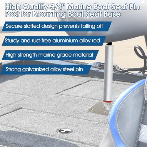 3/4" Boat Seat Pin Post Boat Seat Pedestal Base Post for Mounting,1.5" Dia 16 inch 1