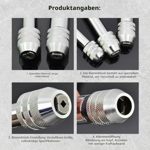 Tap Ratchet, Tap Holder, Adjustable Tap Wrench, Extra Long Style for Metric Taps M5-M12