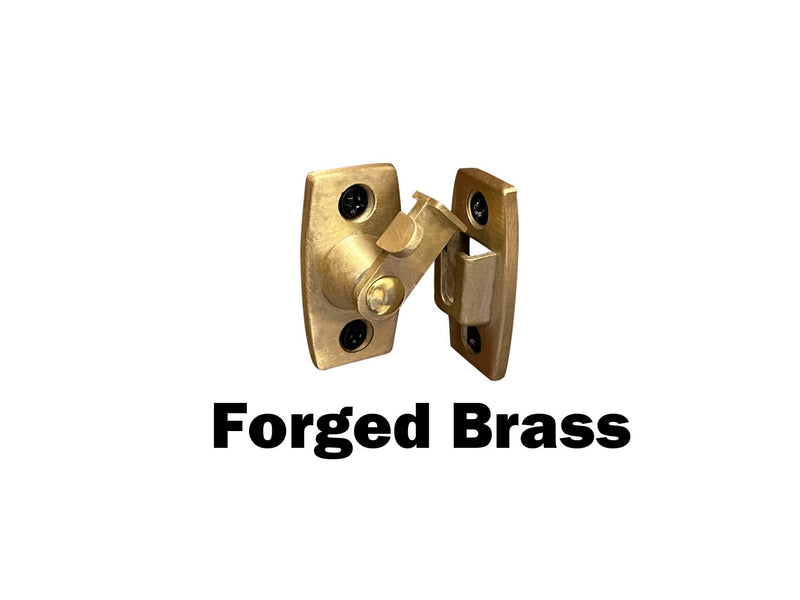 QCAA Heavy Forged Solid Brass Door Latch, 90 Degree Right Angle Door Latch Buckle for Doors & Windows, Small, 1.75", Satin Chrome, 2 Pack, Made in Taiwan Satin Chrome-1.75"