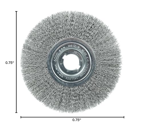Weiler 01179 8" Narrow Face Crimped Wire Wheel, .014" Steel Fill, 1-1/4" Arbor Hole, Made in the USA (Pack of 2) .014 Wire Size