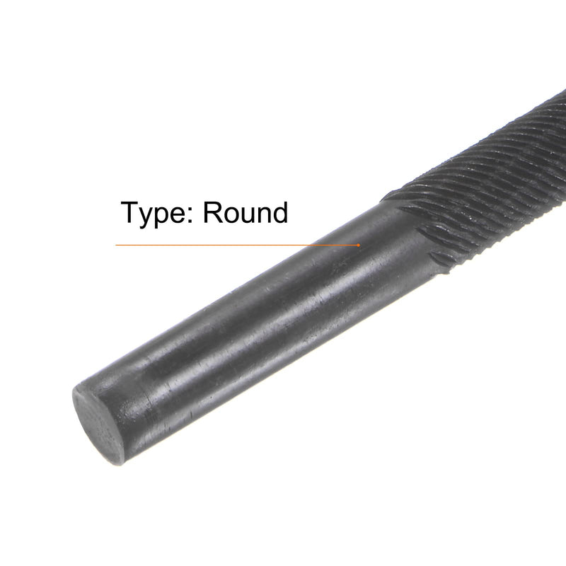 sourcing map Chainsaw File 5/32" (4mm) High Carbon Hard Steel Round Rasp with Plastic Handle for Chainsaw Polishing