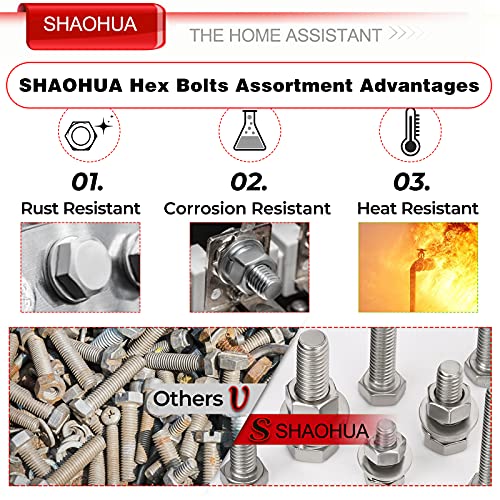 Metric Bolt Assortment, 244PCS M3 M4 M5 M6 M8 M10 Hex Bolts and Nuts Kit, 10-50mm Stainless Steel Bolts and Nuts Kit, Flat Hex Head Screws Bolts Nuts, Lock and Flat Gasket Washers Assortment Kit A. M3 M4 M5 M6 M8 M10
