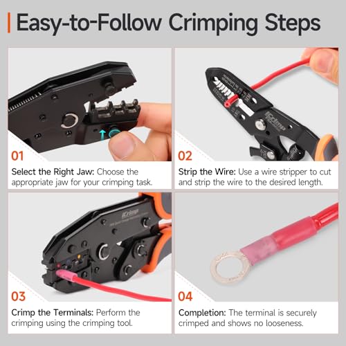 iCrimp Ratchet Crimping Tool Set with Quick Change Jaws AWG 20-2 ICR-SET8