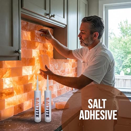 SALTITE Himalayan Salt Glue Transparent Adhesive for Salt Tiles and Bricks, Multi-Surface Sealant for Blocks, Wood, Marble & Acrylic, Pack of 2