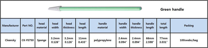 3.0" PCB Board Cleaning Swabs, Cleanroom Lint Free Pointed Foam Tip Swab for Camera, Optical Lens, Electronics, Detailing, Small Hole and Hard-to-Reach Area CK-FS750 (500) 500
