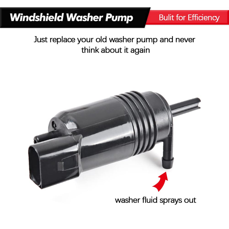 Front Windshield Washer Pump w/Grommet Replacement for Chevy Silverado 1500, 2500,3500, GMC Acadia, Sierra 1500, 2500, 3500, Cadillac CT6, XT4, XT5, Buick LaCrosse Replaces OEM 22999423, 84518407