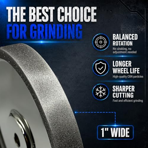 CBN Grinding Wheel 8 Inch for Bench Grinder, 5/8" Arbor, 1" Wide, 1000 Grit 1000.0