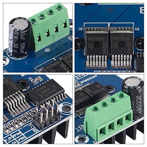 2 Pcs BTS7960 DC Stepper Motor Driver Module 43A Current Limiting Control Module H-Bridge PWM Smart Car Board Compatible with Ar Duino Raspberry Pi Smart Car